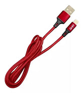 Cable Usb Tipo Lightning Ghia Nylon Color Rojo De 1 Metro